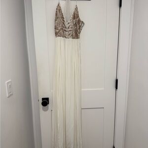 Saylor White and Gold Gown